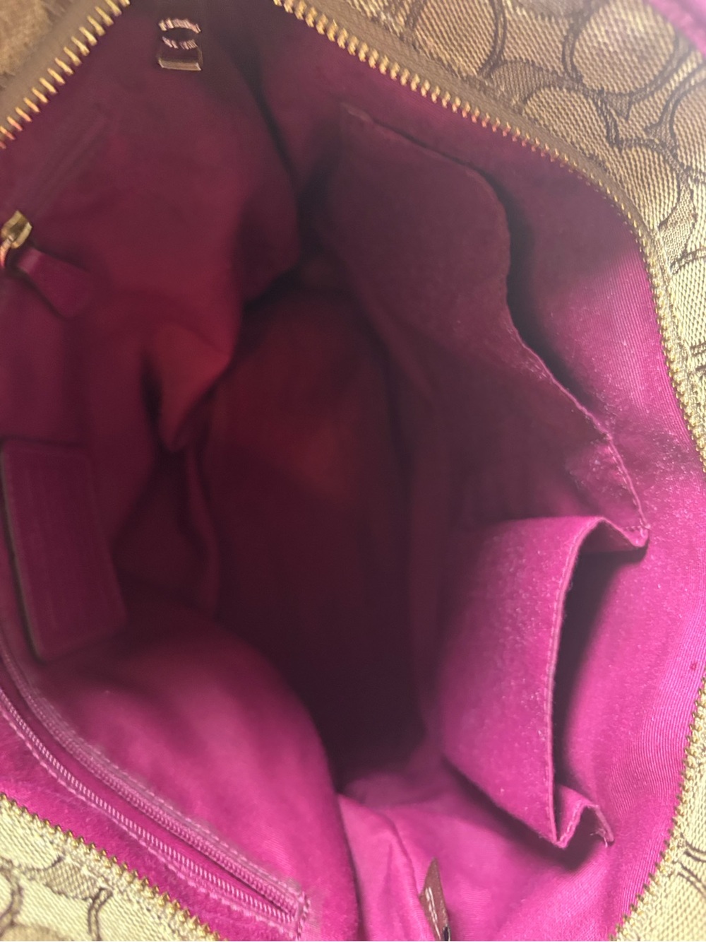 Coach Signature Canvas Tote with Pink Leather Trim - Picture 4 of 6
